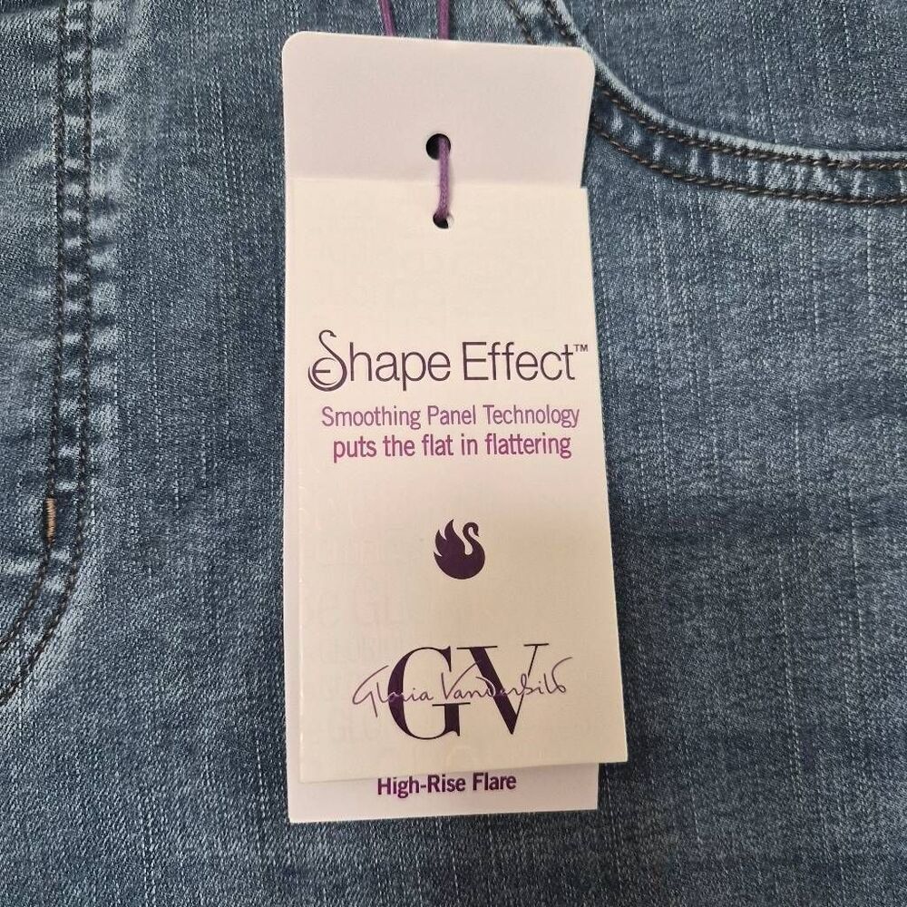 Gloria Vanderbilt Shape Effect Pull On Flare Jean Sonoma Valley Whiskers Sz 16W - Picture 8 of 9